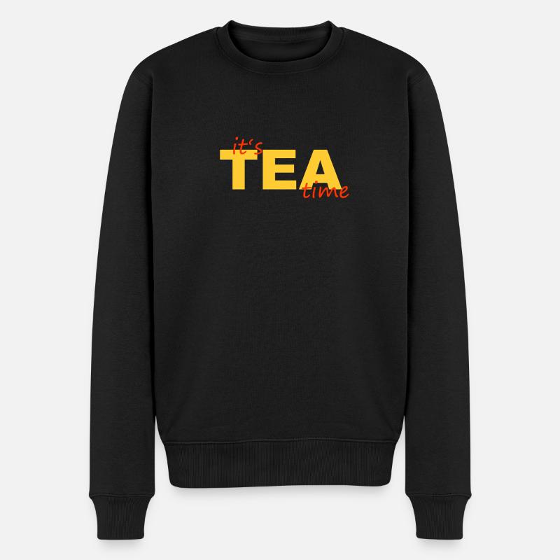 TEA TIME - Männer Premium Bio Pullover - Schwarz