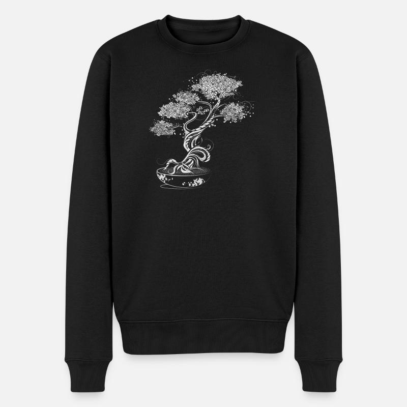 Bonsai Baum - Männer Premium Bio Pullover - Schwarz