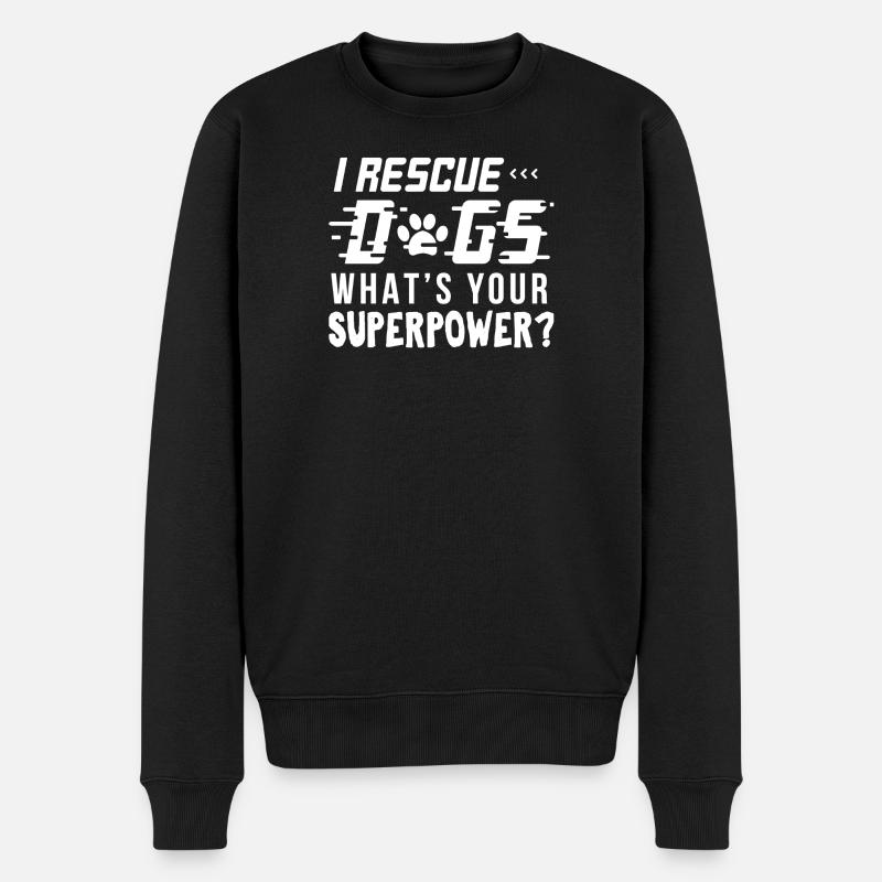 Ich rette Hundehemd - Männer Premium Bio Pullover - Schwarz