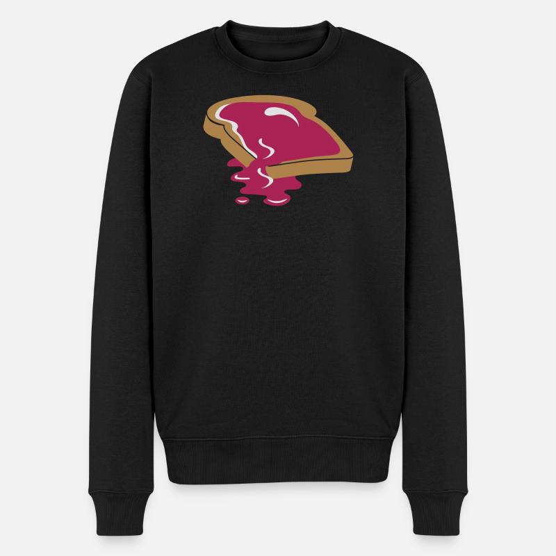 Brot mit Marmelade - Männer Premium Bio Pullover - Schwarz