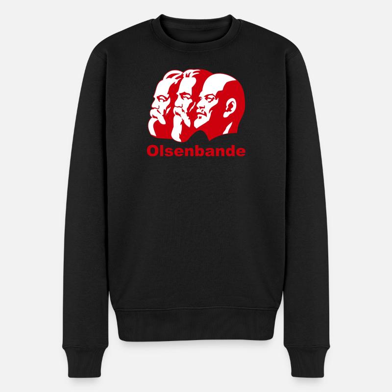 Olsen Bande Lenin,Max,Humor,lustige,Lustige Bild - Männer Premium Bio Pullover - Schwarz
