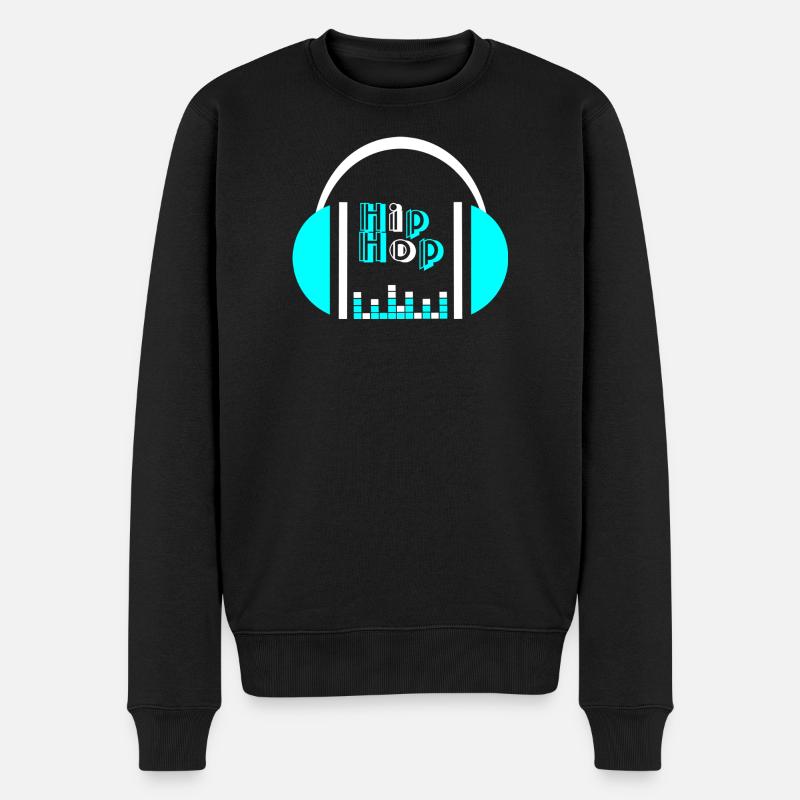 Casque néon avec conception d’égaliseur - Pull Premium bio Homme - noir