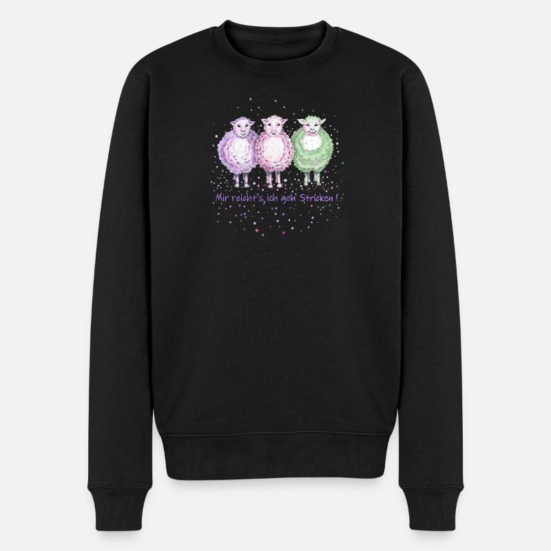 3 moutons " J’ai tendu le tricot ! » - Pull Premium bio Homme - noir
