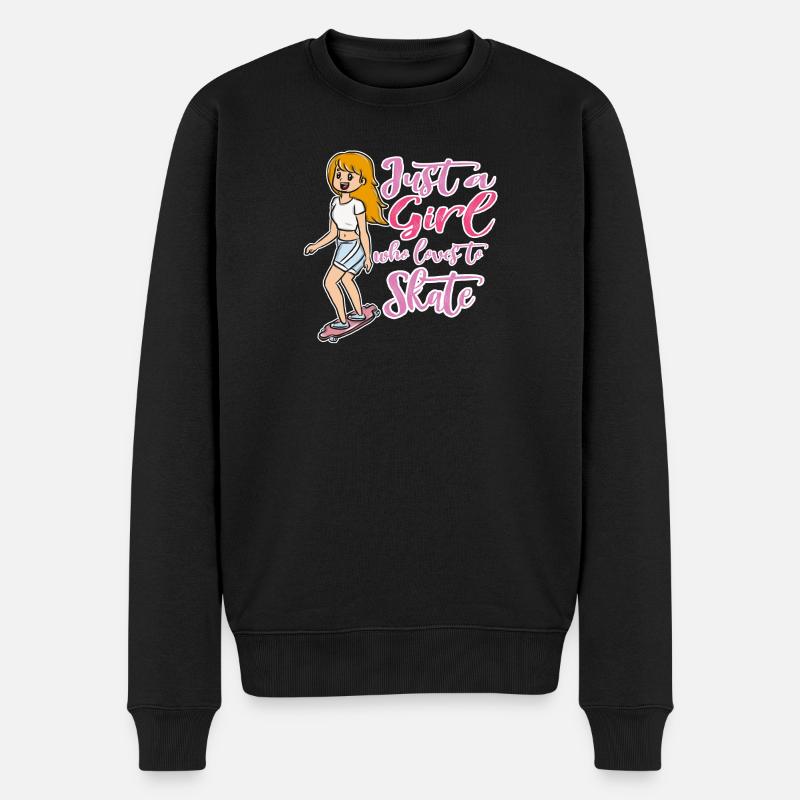 Skateboard - Männer Premium Bio Pullover - Schwarz