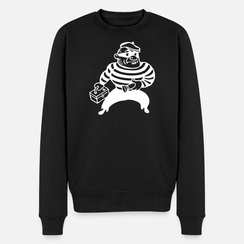 Bankräuber Panzerknacker - Männer Premium Bio Pullover - Schwarz
