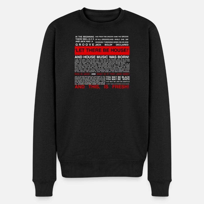 HOUSE-MUSIK-LIEBHABER - Männer Premium Bio Pullover - Schwarz