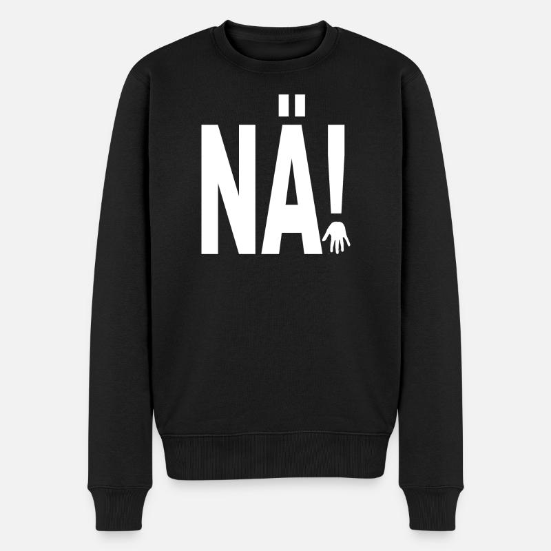 NÄ! - Männer Premium Bio Pullover - Schwarz