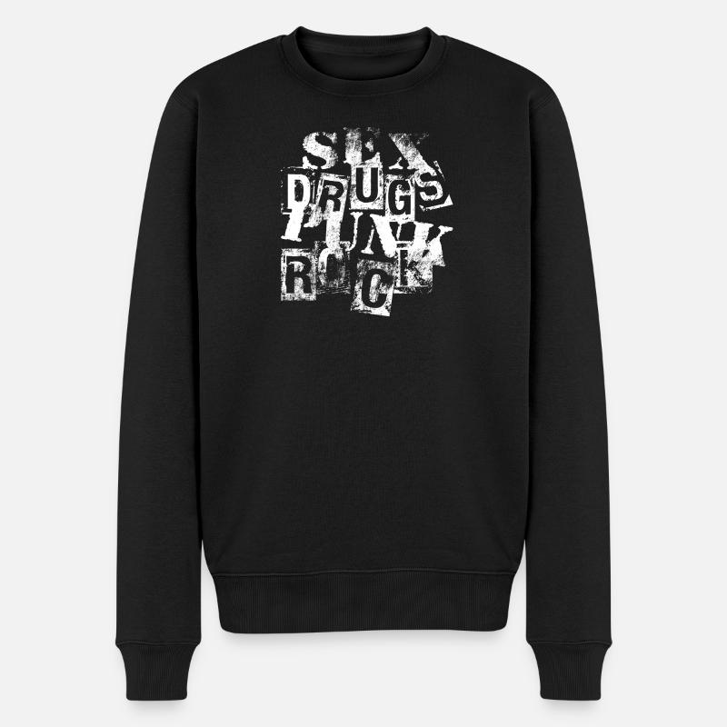 punk rock - Pull Premium bio Homme - noir