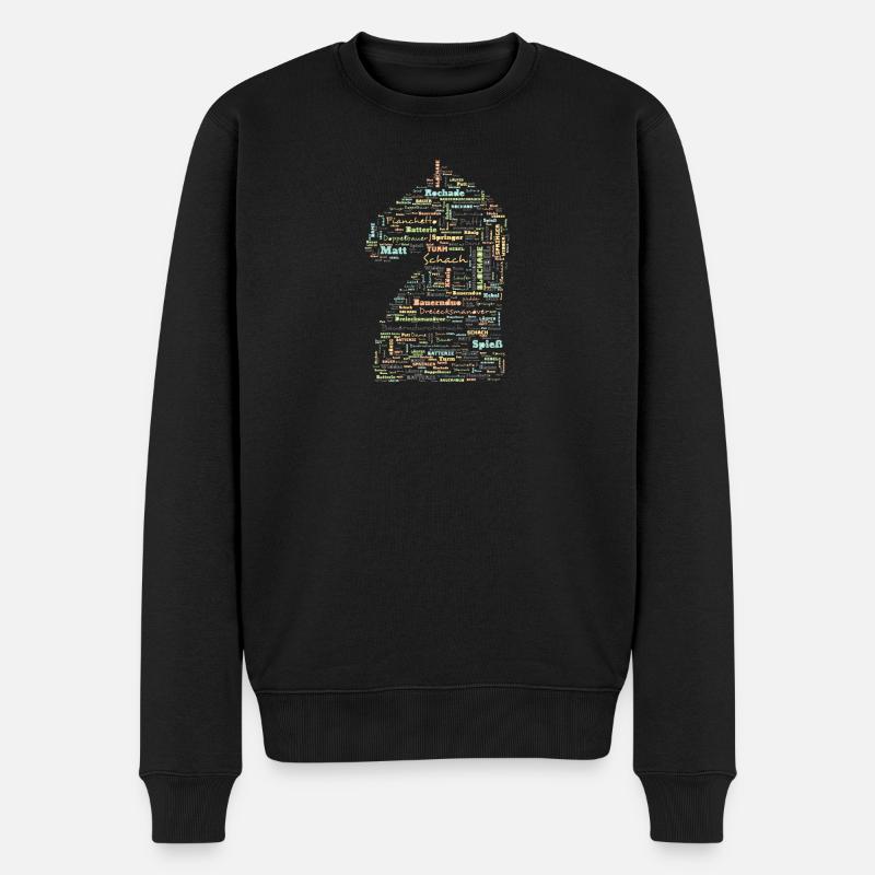 Schach Schachbegriffe Springer - Männer Premium Bio Pullover - Schwarz