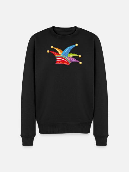 knallbunte Narrenkappe - Männer Premium Bio Pullover - Schwarz