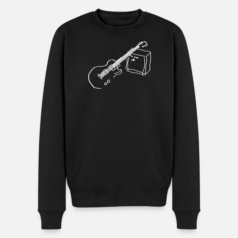Guitare électrique blanche - Pull Premium bio Homme - noir