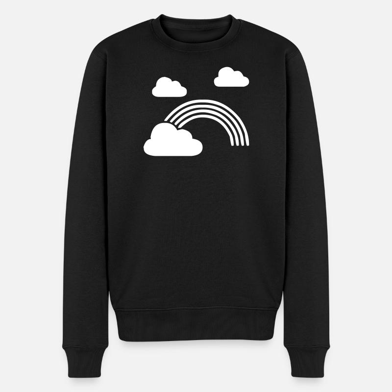 Arc-en-ciel avec nuages - Pull Premium bio Homme - noir