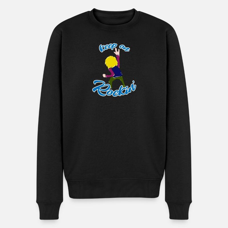 Rock 'n' Roll - Männer Premium Bio Pullover - Schwarz