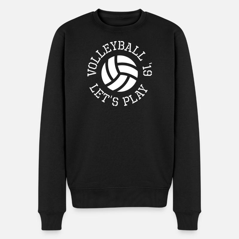 Volleyball Logo Beachvolleyball Wappen Label icon - Männer Premium Bio Pullover - Schwarz