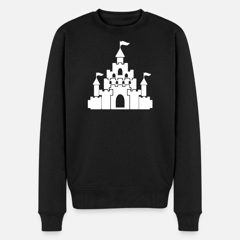 Un magnifique château - Pull Premium bio Homme - noir