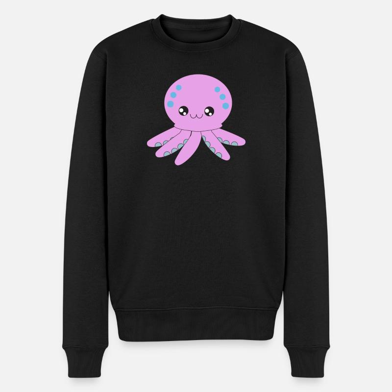 Pieuvre, pieuvre, tentacule, sous l'eau - Pull Premium bio Homme - noir