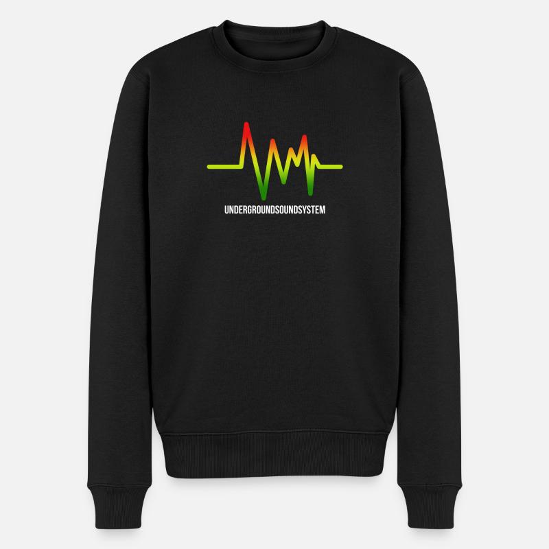 Untergrund Soundsystem Logo - Männer Premium Bio Pullover - Schwarz