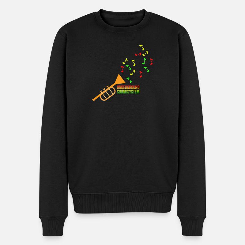 Untergrund Soundsystem Trompete - Männer Premium Bio Pullover - Schwarz