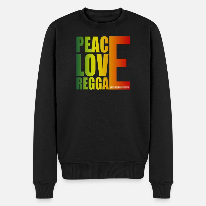 Paix Amour Reggae Gradient - Pull Premium bio Homme - noir