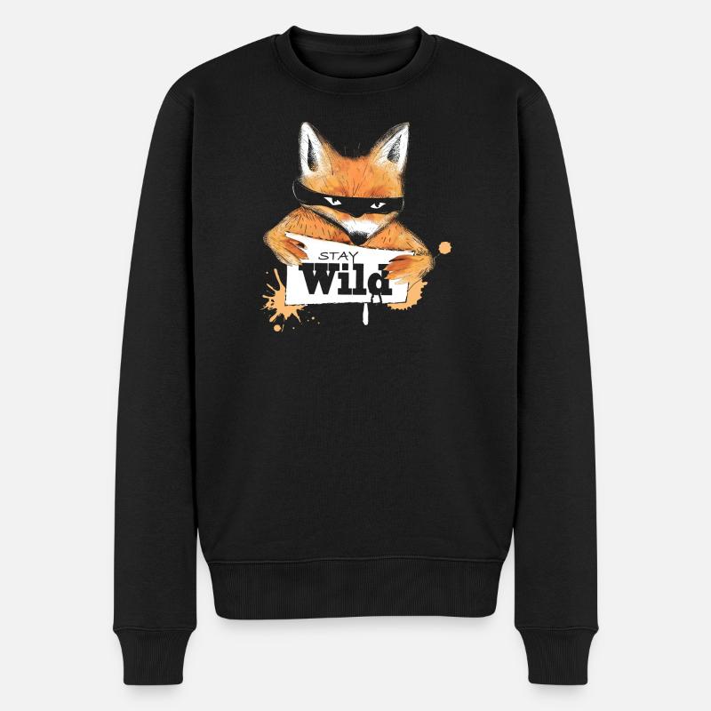 un renard avec un message - Pull Premium bio Homme - noir