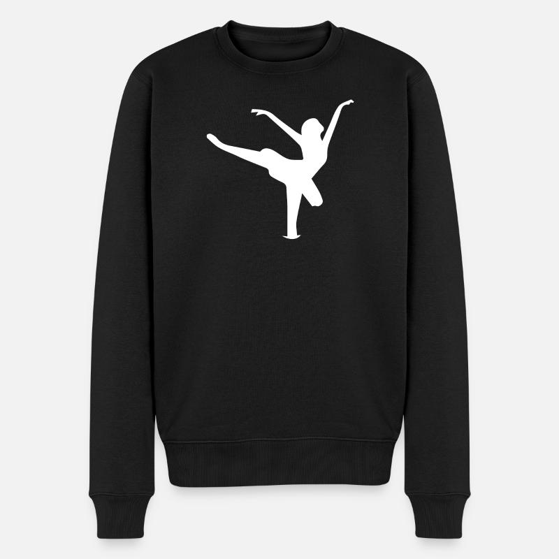 Sprung einer Tänzerin Silhouette - Männer Premium Bio Pullover - Schwarz