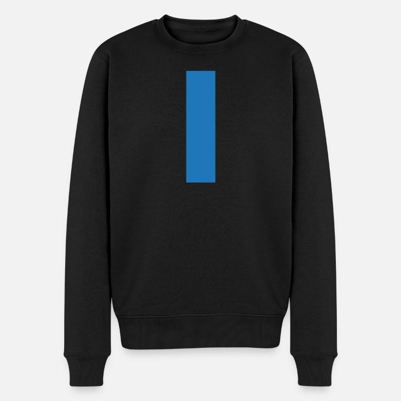 Blauer Strich auf T-Shirt Pullover - Männer Premium Bio Pullover - Schwarz