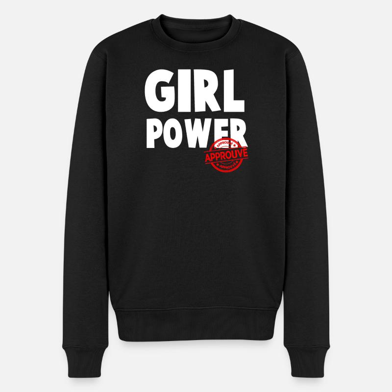 Girl Power Mutiges Drehbuch-Design - Männer Premium Bio Pullover - Schwarz