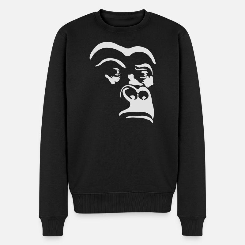 go go gorilla! - Männer Premium Bio Pullover - Schwarz