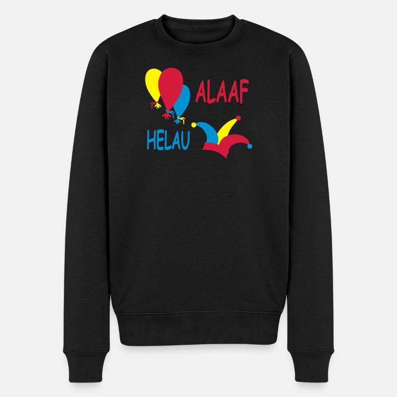 Farbenfrohe Karneval und Clown-Illustration - Männer Premium Bio Pullover - Schwarz