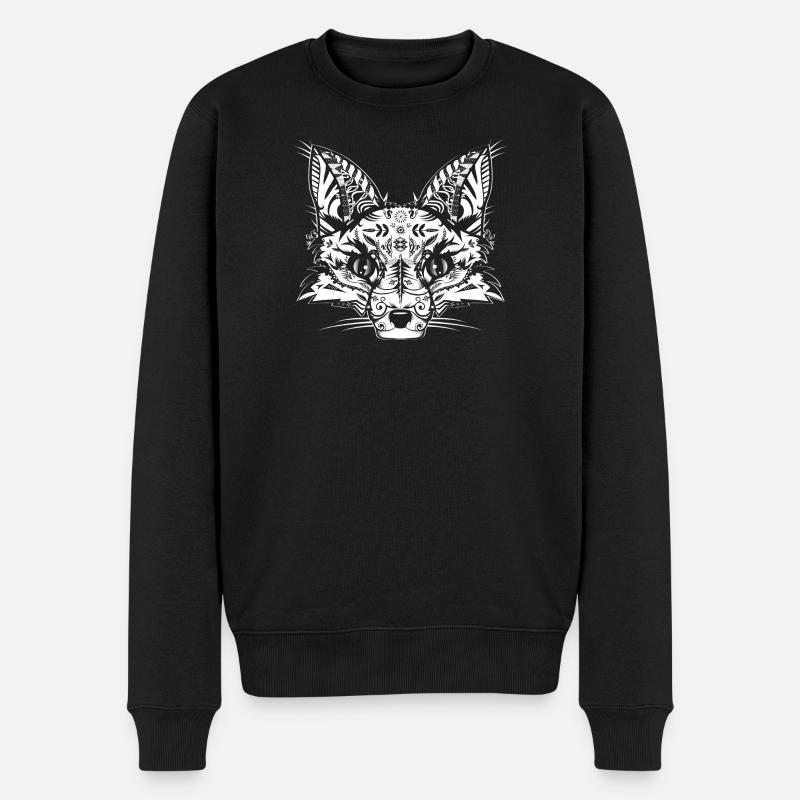 Une tête de renard- blanc - Pull Premium bio Homme - noir