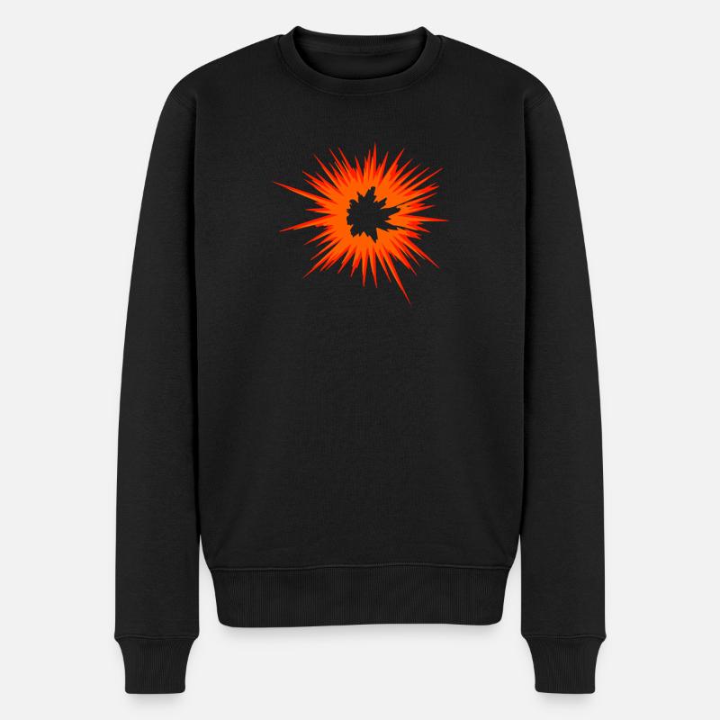Explosion Stern Flamme Celebration Feuerball - Männer Premium Bio Pullover - Schwarz
