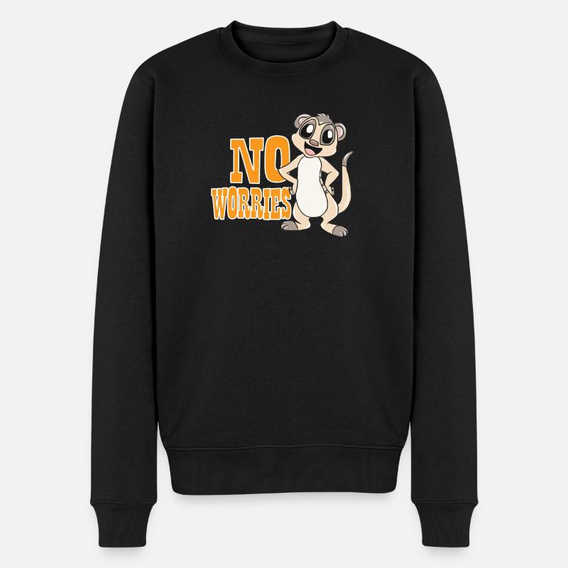 Erdmännchen - Männer Premium Bio Pullover - Schwarz