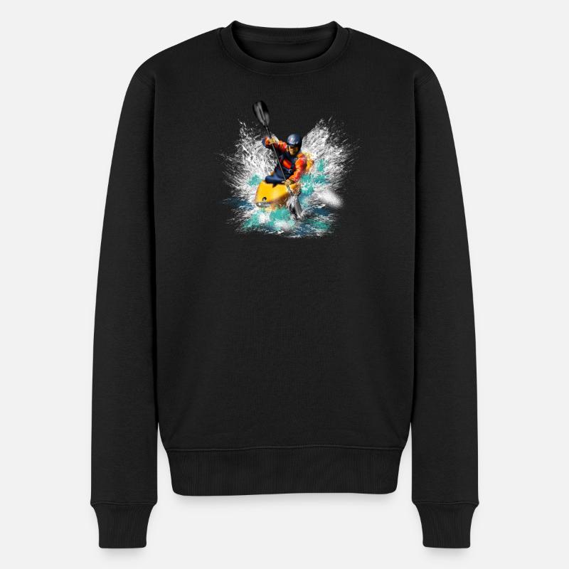 Kayaking - Männer Premium Bio Pullover - Schwarz