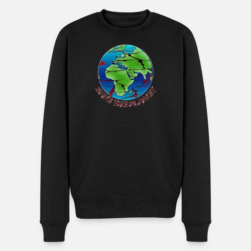 Umweltschutz - Save the Planet - Männer Premium Bio Pullover - Schwarz