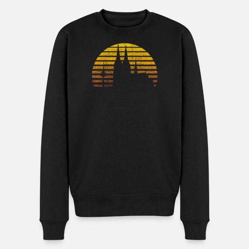 Köln Kölner Skyline Kölner Dom Vintage Geschenk - Männer Premium Bio Pullover - Schwarz