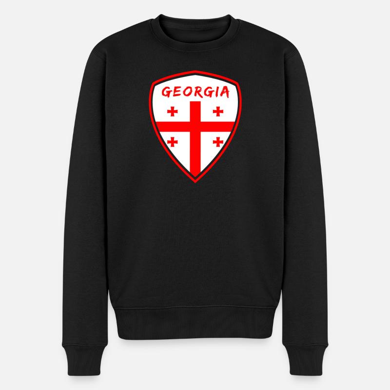 Georgien Wappen / Geschenk Tiflis - Männer Premium Bio Pullover - Schwarz