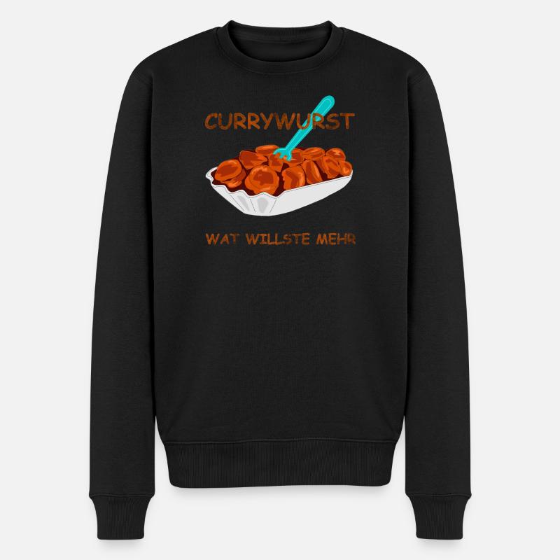 speise currywurst spruch - Männer Premium Bio Pullover - Schwarz