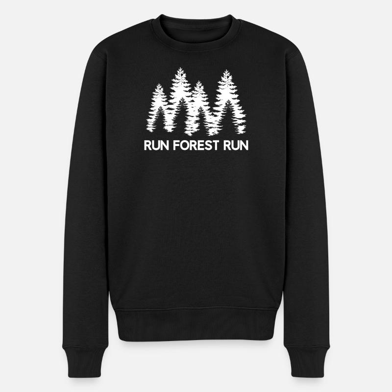 Run Forest Run - Männer Premium Bio Pullover - Schwarz