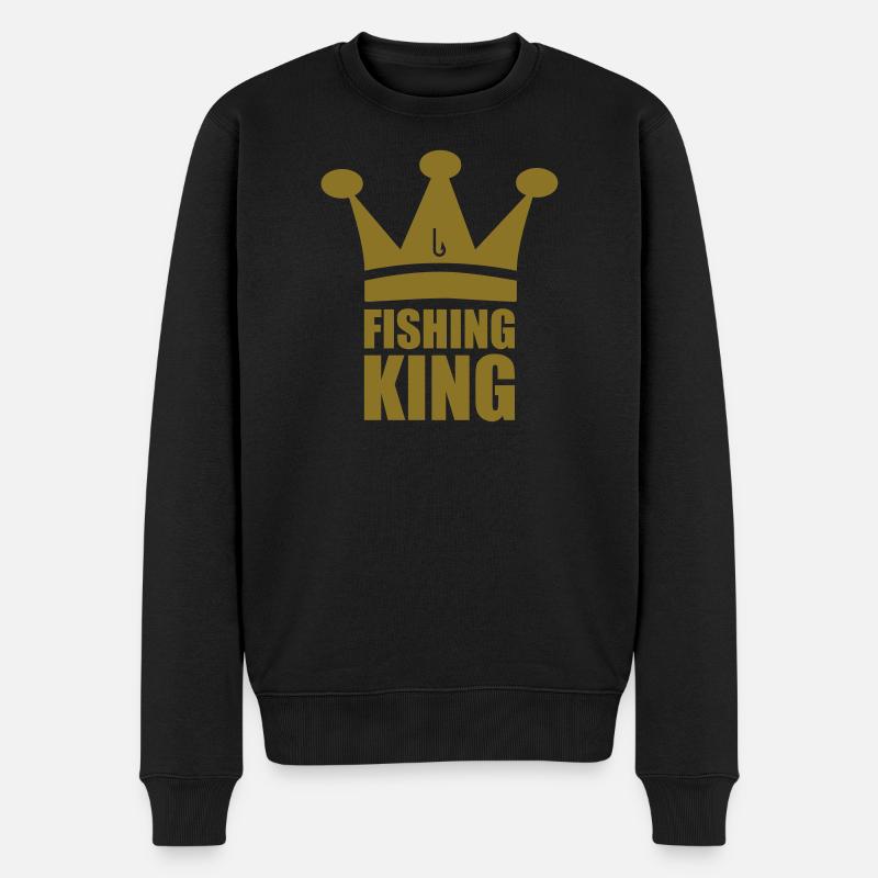 Fishing King - Männer Premium Bio Pullover - Schwarz