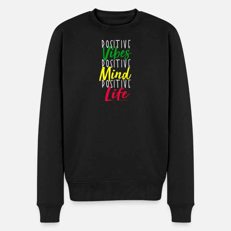 Motif de mentalité positive - Pull Premium bio Homme - noir