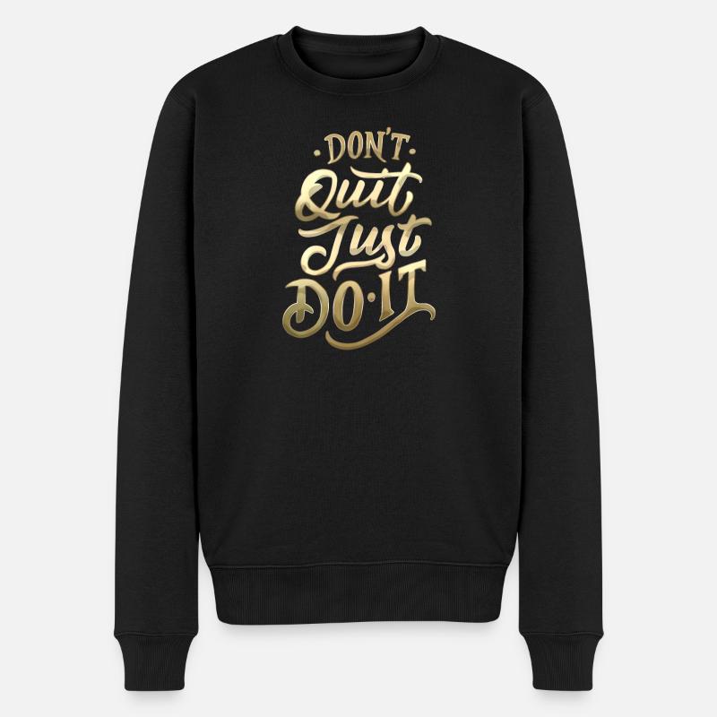 Ne quittez pas Gradient Script - Pull Premium bio Homme - noir