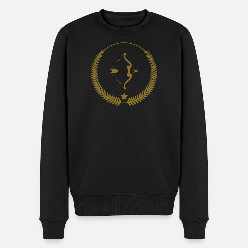 Archery / Bogenschießen / Tir à l'arc - Männer Premium Bio Pullover - Schwarz