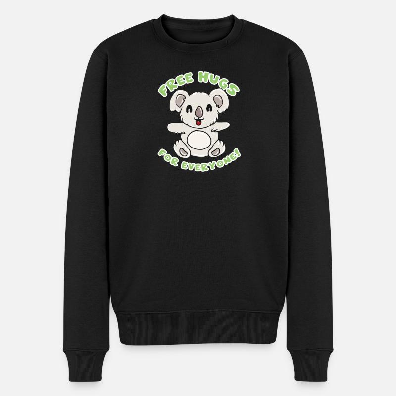 Koala Umarmung - Männer Premium Bio Pullover - Schwarz