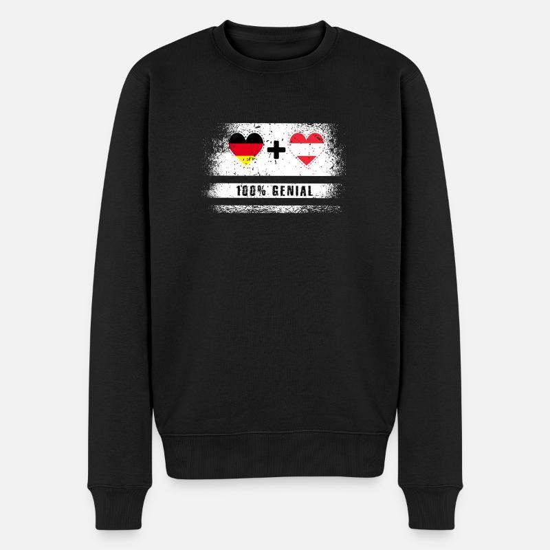 Deutschland und Österreich 100% genial / Geschenk - Männer Premium Bio Pullover - Schwarz