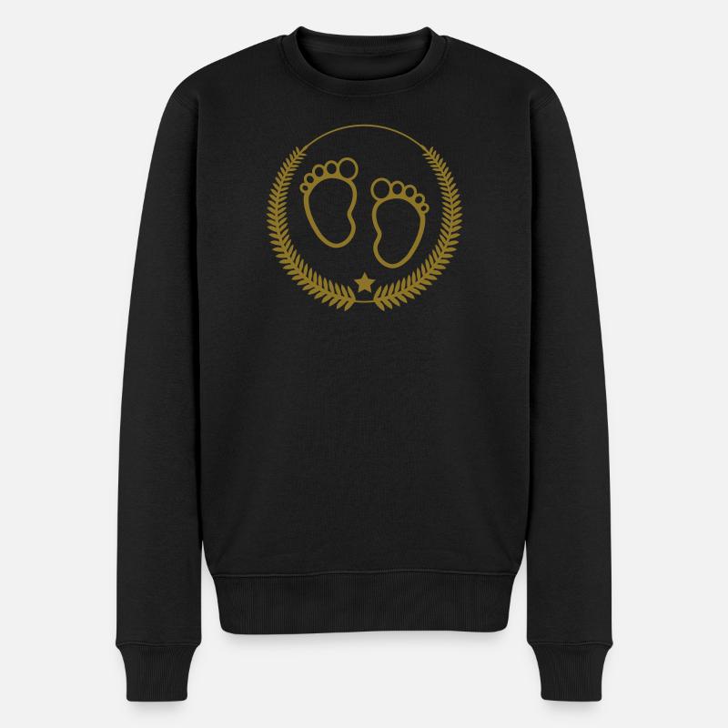 Baby / Bébé - Männer Premium Bio Pullover - Schwarz