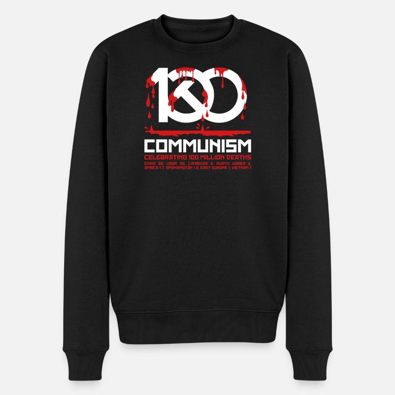 Communism, celebrating 100 million deaths - Männer Premium Bio Pullover - Schwarz