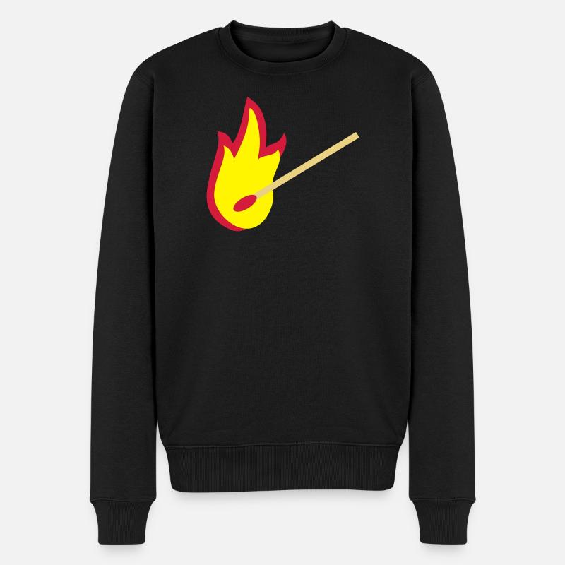 Feuer Flamme Energie - Männer Premium Bio Pullover - Schwarz