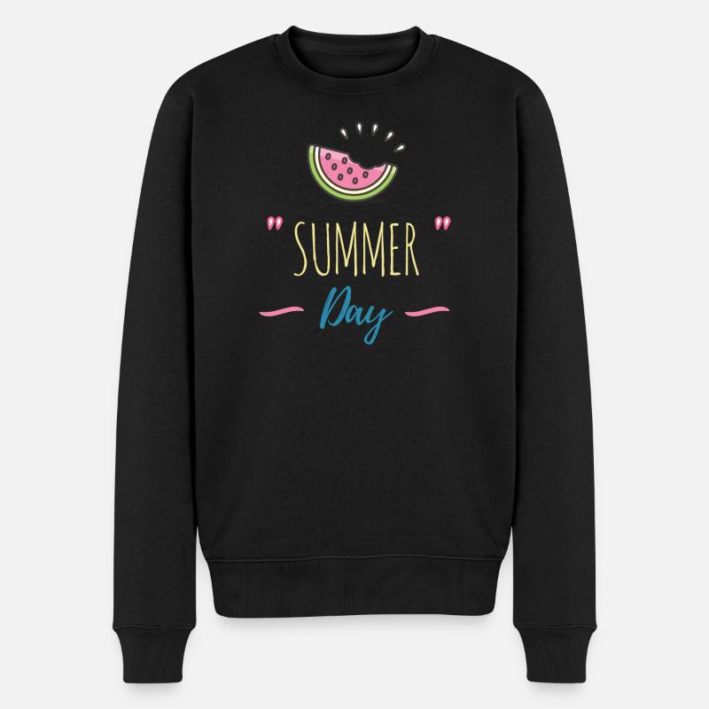 Summer Day - Holiday! - Männer Premium Bio Pullover - Schwarz