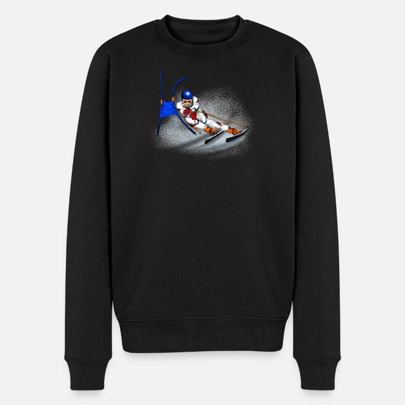 Ski - Männer Premium Bio Pullover - Schwarz