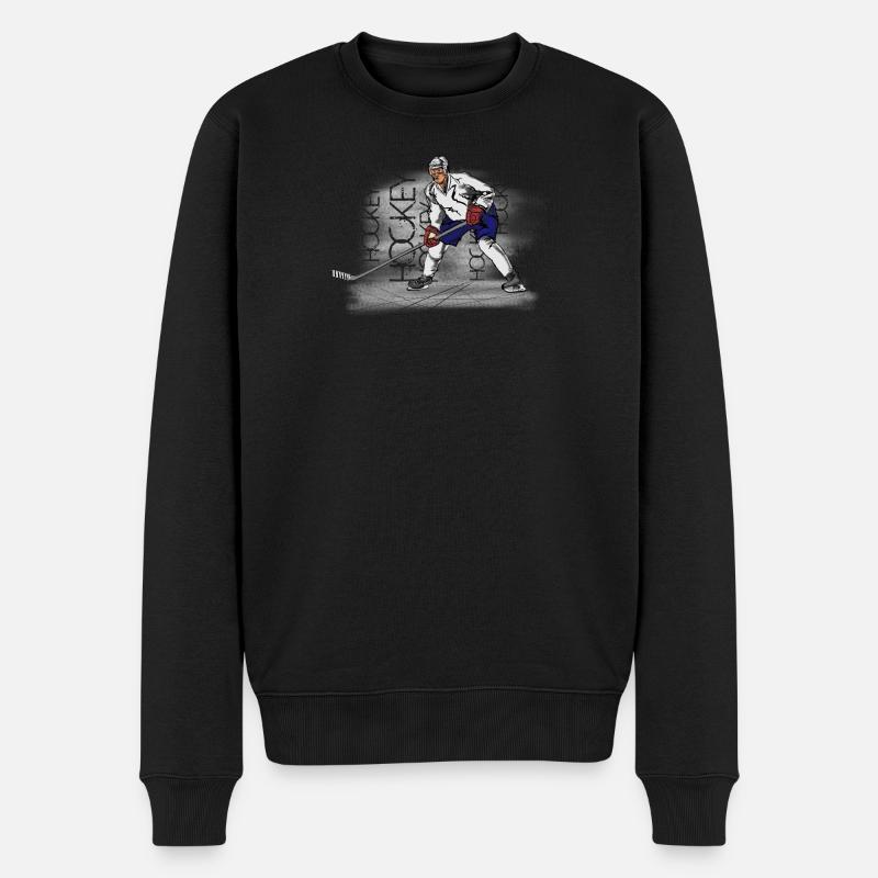 Hockey - Männer Premium Bio Pullover - Schwarz